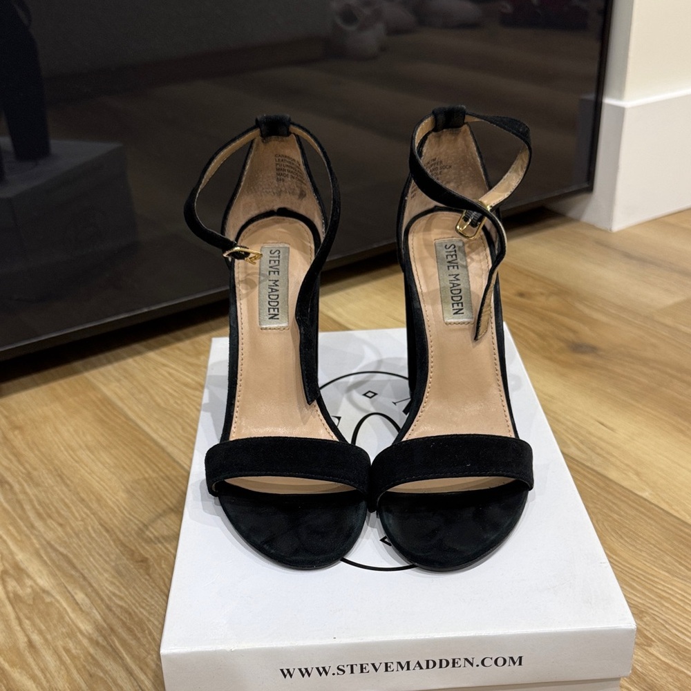 Steve Madden Black Strappy Heels